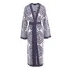 Concept A Trois Women's White / Grey Graphic Print Knit Cardigan - White & Gray In White/grey