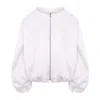 Concept A Trois Women's White Pearl-embellished Jacquard Bomber-  Special Capsule " Self" Ready To Wear In White