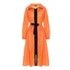 Concept A Trois Women's Yellow / Orange Orange Trench Coat, With Cord And Zipper In Yellow/orange