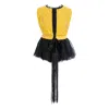 Concept A Trois Women's Yellow / Orange Yellow Sequin Short Vest With Tulle And Lace In Yellow/orange
