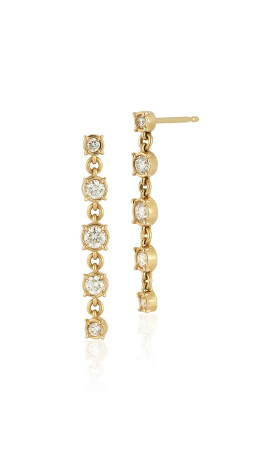 Concept26 14k Yellow Gold Diamond Dangle Earrings