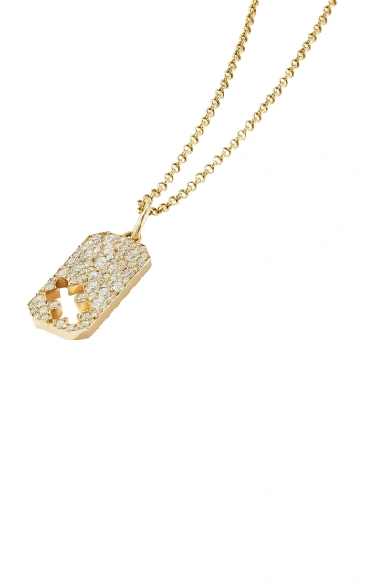 Concept26 Missing Piece 14k Yellow Gold Diamond Dog Tag Necklace