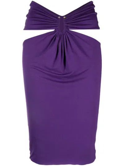 Concepto Cut-out Fitted Skirt In Purple