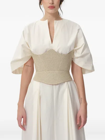 Concepto Flower Corset In Neutral
