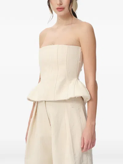 Concepto Fringe Corset In Neutral