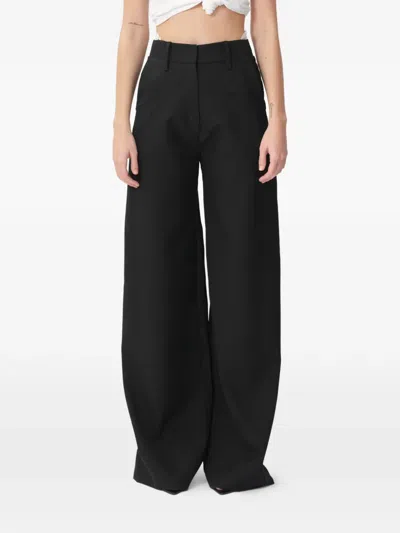 Concepto Kelly Veil-detail Trousers In Black
