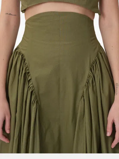 Concepto Mirage Gathered Midi Skirt In Green