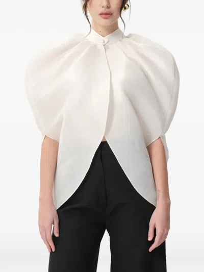 Concepto Sage Cape Blouse In White