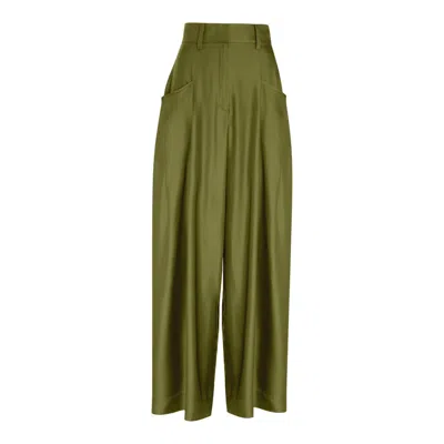 Concepto Women's Green Wild Silk Pants
