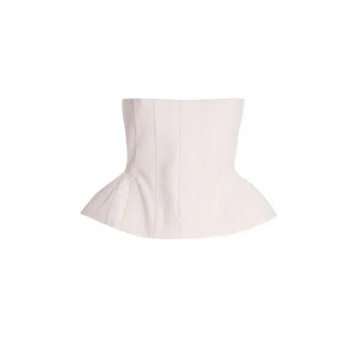 Concepto Women's White Fringe Cotton Corset