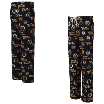Concepts Sport Black Boston Bruins Zest Allover Print Knit Pants