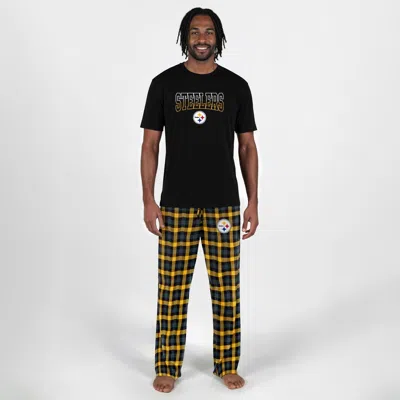 Concepts Sport Black Pittsburgh Steelers Highland Sleep Set