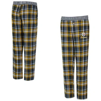 Concepts Sport Black Pittsburgh Steelers Laney Plaid Tri-blend Pants In Multi