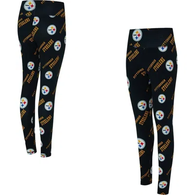 Concepts Sport Black Pittsburgh Steelers Mosaic Allover Print Leggings