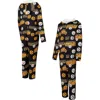 Concepts Sport Women's Black Pittsburgh Steelers Roadway Allover Print Microfleece Full-zip Union Suit In Black