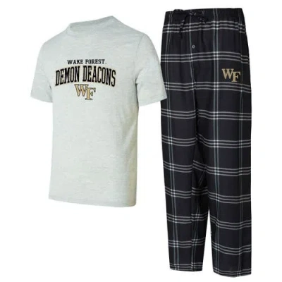 Concepts Sport Men's Black/gray Wake Forest Demon Deacons T-shirt Pants Sleep Set In Black,gray