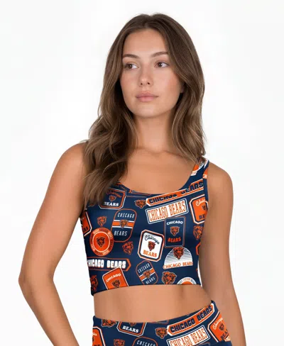 Concepts Sport Chicago Bears Grady Wireless Unlined Scoop Neck Bralette In Blue