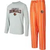 Concepts Sport Men's Cincinnati Bengals Petition Long Sleeve T-shirt Pants Sleep Set In Orange