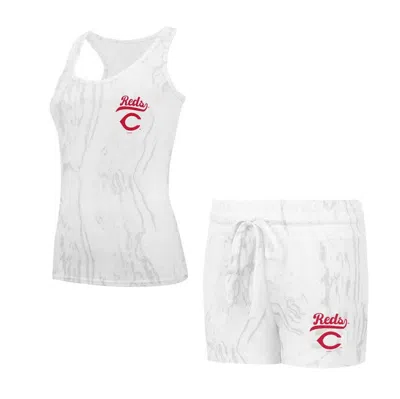 Concepts Sport Cincinnati Reds Quartz Tank Top & Shorts Set In Cream