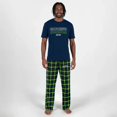 Concepts Sport College Navy Seattle Seahawks Highland Sleep Set In Blue