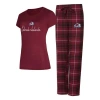 Concepts Sport Women's Colorado Avalanche Vector T-shirt Pants Sleep Set In Burgundy