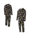 Concepts Sport Concept Sport Men's Black Pittsburgh Steelers Shuffle All-over-print Microfleece Full-zip Union Suit In Multi