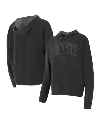 Concepts Sport Concept Sport Women's Charcoal Florida State Seminoles Volley Long Sleeve Hoodie Top In Gray