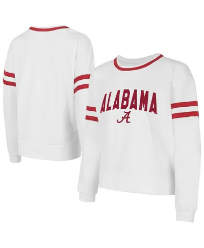 Concepts Sport Concept Sport Women's White Alabama Crimson Tide Borough French Terry Arch Over Long Sleeve Top