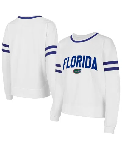 Concepts Sport Concept Sport Women's White Florida Gators Borough French Terry Arch Over Long Sleeve Top