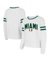 Concepts Sport Concept Sport Women's White Miami Hurricanes Borough French Terry Arch Over Long Sleeve Top In White