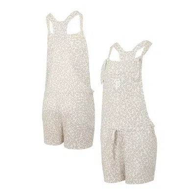 Concepts Sport Cream San Francisco Giants Montana Hacci Knit Romper Overalls In Neutral
