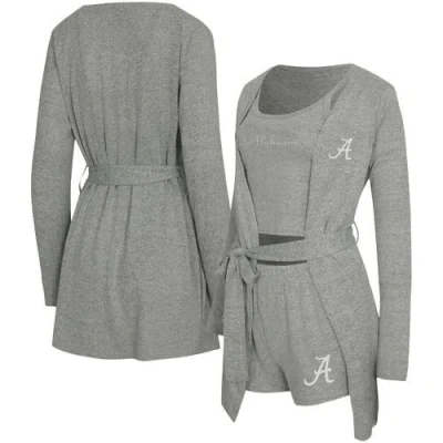 Concepts Sport Gray Alabama Crimson Tide Rigor Three-piece Tank, Short & Robe Set