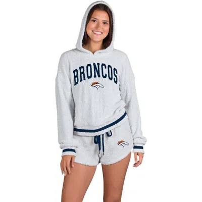 Concepts Sport Gray Denver Broncos Whitley Long Sleeve Hoodie Top & Shorts Set
