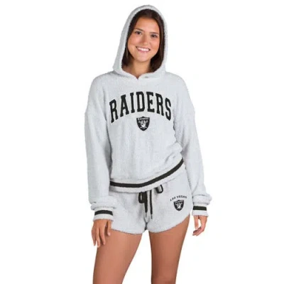 Concepts Sport Gray Las Vegas Raiders Whitley Long Sleeve Hoodie Top & Shorts Set