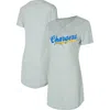 Concepts Sport Gray Los Angeles Chargers Petition Knit Nightshirt In Gray