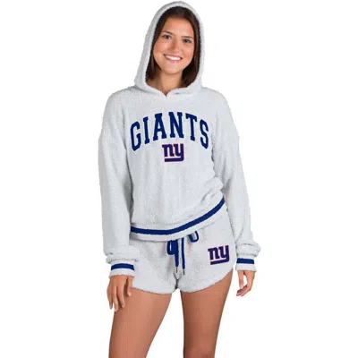 Concepts Sport Gray New York Giants Whitley Long Sleeve Hoodie Top & Shorts Set