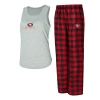 Concepts Sport Women's Gray/scarlet San Francisco 49ers Petition Tank Top And Pants Sleep Set In Gray