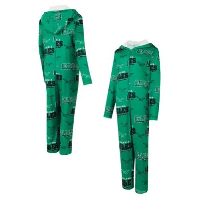Concepts Sport Kelly Green Philadelphia Eagles Throwback Roadway Allover Print Microfleece Full-zip