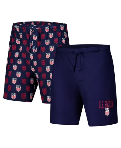 Concepts Sport Men's 2-pack Navy Usmnt Record Short Set In Blue