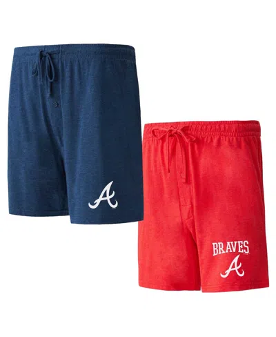 Concepts Sport Men's 2-pack Navy/red Atlanta Braves Meter Sleep Shorts