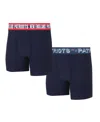 Concepts Sport Men's 2-pack New England Patriots Gauge Knit Boxer Brief In Blue
