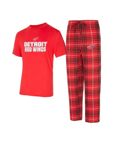 Concepts Sport Men's 2-pieace Detroit Red Wings Vector Top And Pants Sleep Set
