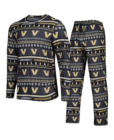 Concepts Sport Men's 2-piece Black Vanderbilt Commodores Swivel Long Sleeve Top And Pants Sleep Set