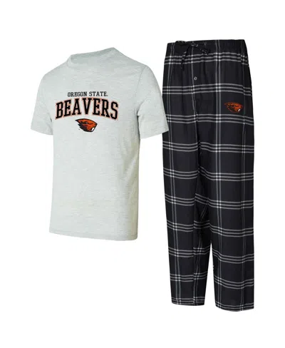 Concepts Sport Men's 2-piece Black/gray Oregon State Beavers Top And Pants Sleep Set In Multi