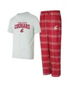 Concepts Sport Men's 2-piece Crimson/gray Washington State Cougars Top And Pants Sleep Set In Red