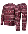 Concepts Sport Men's 2-piece Garnet South Carolina Gamecocks Ugly Sweater Long Sleeve Top And Pants Sleep Set In Burgundy