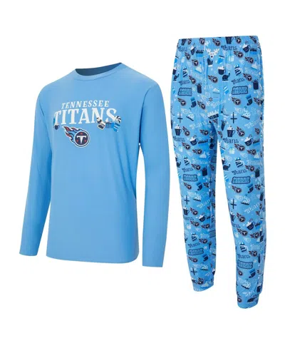 Concepts Sport Men's 2-piece Light Blue Tennessee Titans Chestnut Long Sleeve Top And Pants Set