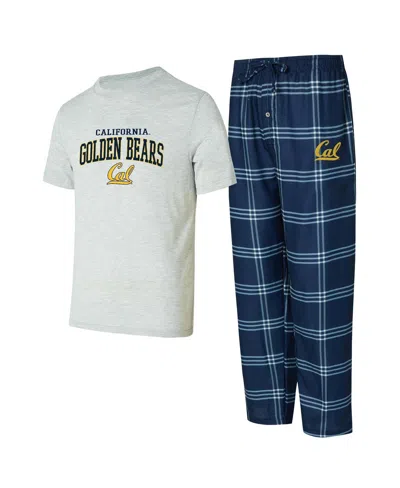 Concepts Sport Men's 2-piece Navy/gray Cal Bears Top And Pants Sleep Set In Blue