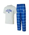 Concepts Sport Men's 2-piece Royal/gray Air Force Falcons Top And Pants Sleep Set In Blue