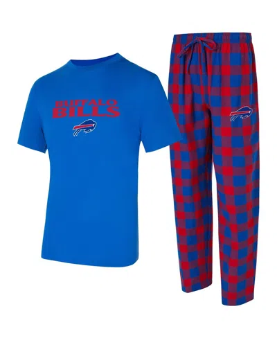 Concepts Sport Men's 2-piece Royal/red Buffalo Bills Avondale T-shirt And Flannel Pants Set In Blue